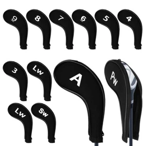 12Pcs Neoprene Zippered Golf Iron Club Head Covers with Number Print & Long Neck - Picture 1 of 19