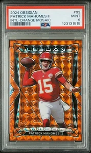 2024 PANINI OBSIDIAN #93 PATRICK MAHOMES II INTL-ORANGE MOSAIC #/24 PSA 9 CHIEFS - Picture 1 of 3