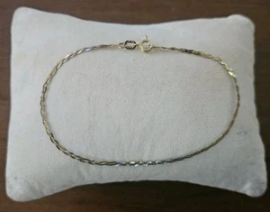 14k Italy, Tri Color, White-Yellow-Rose 14k Gold Braided 7' Bracelet, .62 Grams  - Picture 1 of 14