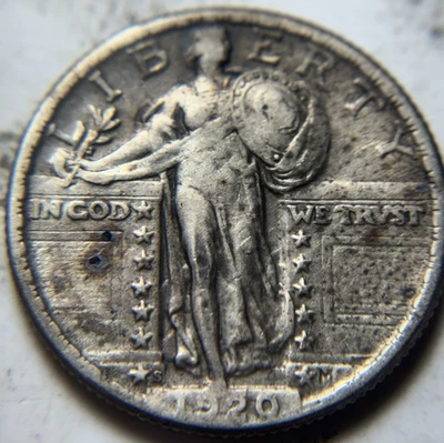 1920-S 25c Standing Liberty Quarter. Attractive Circulated Details, Cleaned - Image 1 of 2