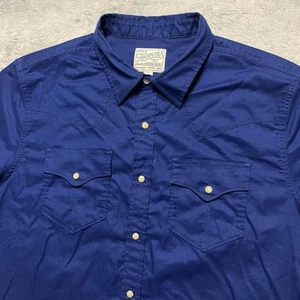 Tecovas Shirt Mens Large Blue Pearl Snap Yoke Western Cowboy Work Cotton Blend - Picture 1 of 8