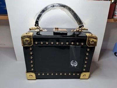 MB Magic Bags Florenz Damentasche Öko Leder Schwarz Hochglanz Vintage Neu # - Bild 1 von 4