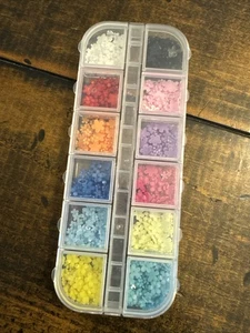 3D Mix Assorted Color Nail Charms, Acrylic Multi Blue Purple White Pink Flower - Picture 1 of 7