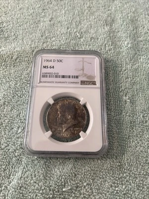 1964-D Kennedy Half Dollar MS64 NGC - Beautiful Rainbow Crescent Toned 🇺🇸 - Image 1 of 2