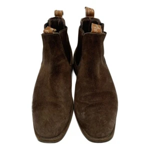 RM Williams Men’s Chelsea Boots Side Gore Suede Brown Size7 US8 Pre-owned - Picture 1 of 10