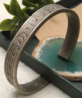 WD Whitney Howard Signed Pewter Music Universal Language Cuff Bracelet Notes! - Image 1 of 4