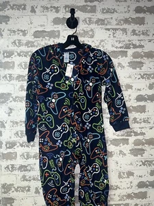 NWT! PJ Place Game Over Gaming Jumpsuit Pajama Size MEDIUM 7/8 - Picture 1 of 7