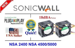 2x Quiet Fans for SonicWall NSA 2400 NSA 4500/5000 Series Network Security - Picture 1 of 6