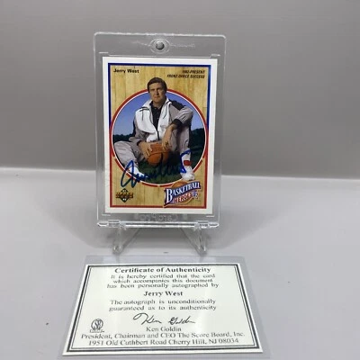 1991-92 Upper Deck Heroes JERRY WEST AUTO HOF Signed Score Board Authenticated - Image 1 of 4