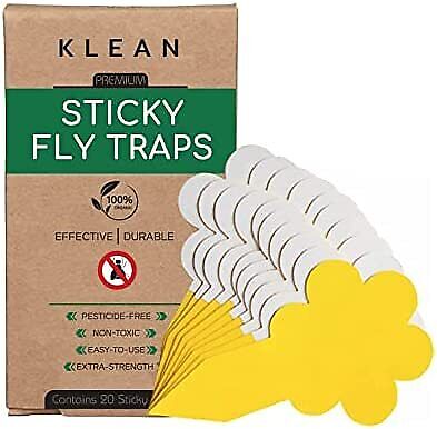 Klean Fruit Fly, Whitefly And Fungus Gnat Traps, Sticky Fly Catcher For Indoor  • 10.36£