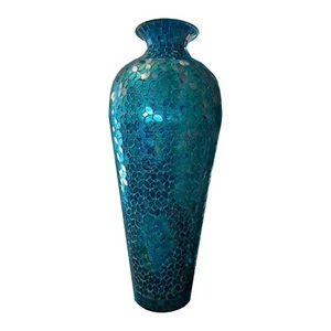 DecorShore Tall Vase, Mosaic Vase, 20” Floor Vase, Decorative Accent Metal Vase - Picture 1 of 6