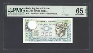 Italy 500 Lire 2-4-1979 P94 Uncirculated Grade 65 - Picture 1 of 2