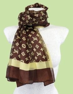 LOUIS VUITTON Schal Damen ONE SIZE Monogram Logo Print dünn durchsichtig - Bild 1 von 12
