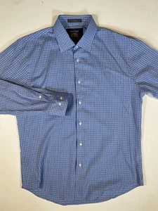 William Hunt Savile Row Mens Blue/Red Plaid Button Designer Shirt 15.5 32/33 - Picture 1 of 4