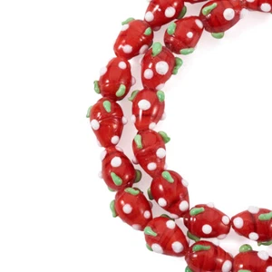 100 PIEZAS Lámpara de fresa Cuentas Espaciador de frutas Cuentas sueltas para pulseras Collar - Imagen 1 de 5