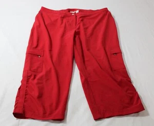 Zenergy By Chico's Women's Elastic Waist 6-Pockets Scrub Pants AP2 Red Size: 3 - Picture 1 of 4