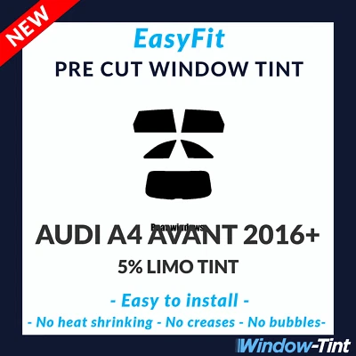 EasyFit Static Pre Cut Window Tint For Audi A4 Avant 2016 5% Limo Rear - Image 1 of 3