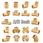 1/2" BSP Brass Male Female Threaded Fitting Pipe Connector For Air, Water & Fuel