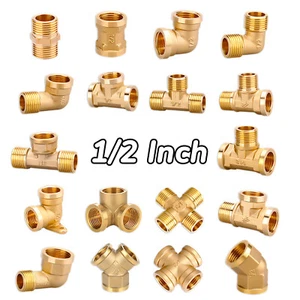 Conector de tubería roscada de 1/2" BSP latón macho hembra para aire, agua y combustible - Imagen 1 de 19