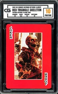 1992 DC Batman Returns Playing Card Joker Red Triangle Skeleton a CG 10 PRISTINE - Picture 1 of 2