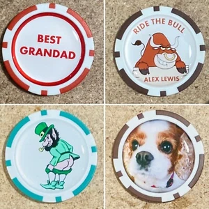 Personalised Poker Chips - Golf Society - Stag - Trips Away - Golf Days - Picture 1 of 8