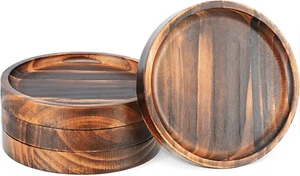 Wooden Coasters for Drinks - Natural Wood Drink Coaster Set for Drinking Glasses - Picture 1 of 12