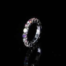 Colorful Rhinestone Acrylic Crystal Rings - Elastic Stretch Multi Row Ring 1pcs