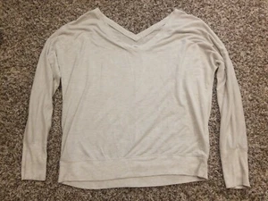American Eagle Large Shirt Womens Grey Striped long sleeve - Picture 1 of 5