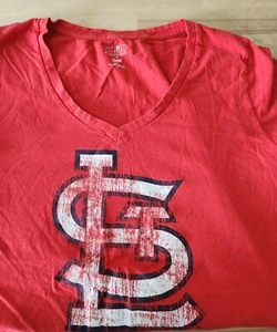 St Louis Cardinals Red Shirt V-neck Womens XL  - Picture 1 of 7