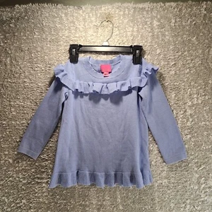 Lilly Pulitzer Girl's Size S, 4, 5 Serah Sweater Periwinkle Purple Cotton - Picture 1 of 11