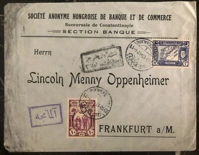 Constantinopla 1917 Turquía cubierta de banco comercial a Frankfurt Alemania Foto 1 de 2