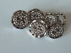 Six  Gucci  BUTTONS  silver 15 mm 0,5  inch Crystals 1 pieces logo GG