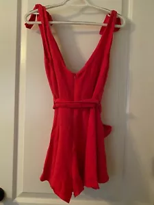 Womens/Juniors Luxxell Hot Pink Linen Romper - Size Small - Picture 1 of 2