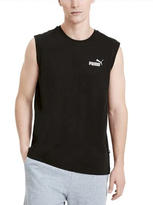 Camiseta sin mangas con logotipo Puma ESS negra para entrenamiento de algodón para hombre talla 2XL Foto 1 de 4