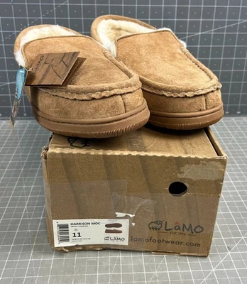 Zapatillas mocasín Harrison Lamo para hombre talla 11 castaño NUEVAS Foto 1 de 4