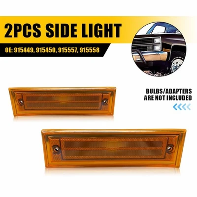 Amber Front Side Marker Lights For 81-91 Chevrolet C1500 C2500 C3500 GMC Jimmy K - Image 1 of 4