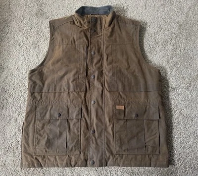 Outback Trading Sawbuck Vest Mens Size XXL Waxed Cotton Oilskin Utility Pockets - Image 1 of 4