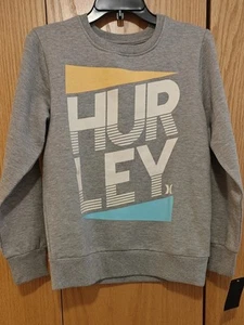 NWT Boys Hurley Youth Sweatshirt Gray Long Sleeve Sz Large 12/13 NEW - Picture 1 of 4