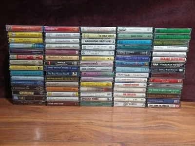 Mixed Lot Of 75 Classical, Bluegrass Country, International, Folk Music Cassette Foto 1 de 4