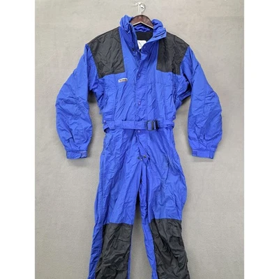 Terno de esqui Columbia Sportswear peça única azul preto masculino pequeno - Imagem 1 de 4