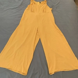 Pantalón mameluco SHEIN amarillo sin mangas pierna ancha para mujer 3XL fluido fresco verano - Imagen 1 de 8