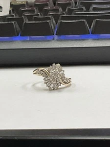 Größe 8 14 Karat Gelbgold Diamant Ring 4,9 g 222783 - Bild 1 von 10