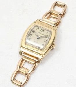 Vintage 1930's Hamilton Raleigh Plain 14k GF Cushion Watch 987F Parts or Resto - Picture 1 of 11