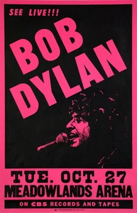 Póster de concierto original autenticado 1981 de Bob Dylan Meadowlands Arena - Imagen 1 de 1