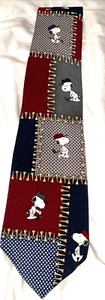 PEANUTS Snoopy Golf Theme Neck Tie 100% Silk Made in USA Vintage Multicolored - Picture 1 of 3