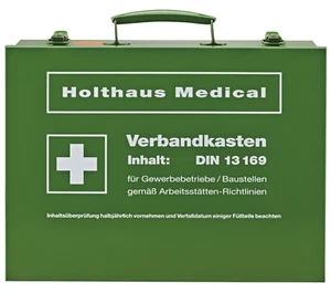 Betriebsverbandkasten DIN 13169-E Verbandskasten groß Stahlblech grün Metall - Bild 1 von 2