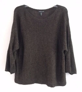 Eileen Fisher Bio Leinen Cold Shoulder Top Gr. M braun Pullover - Bild 1 von 10