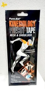 Pure-Aid Kinesiology Pre-cut Tape. Neck & Shoulder 2 packs (10 count) - Picture 1 of 2