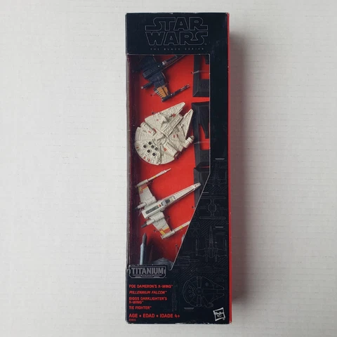 Hasbro Star Wars Black Series Titanium 4-Pack X Wing Millennium Falcon New Cover