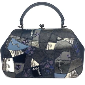COACH SIG 1941 LEATHER PATCHWORK FRAME KISSLOCK SATCHEL BAG 68889 - Picture 1 of 8